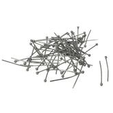 304-Stainless Steel Ball Head Pins 25x0.7 MM (10 Grams, Approx 100 Pieces) 21 Gauge Tarnish Resistant Silver Color For Jewellery Making Crafts